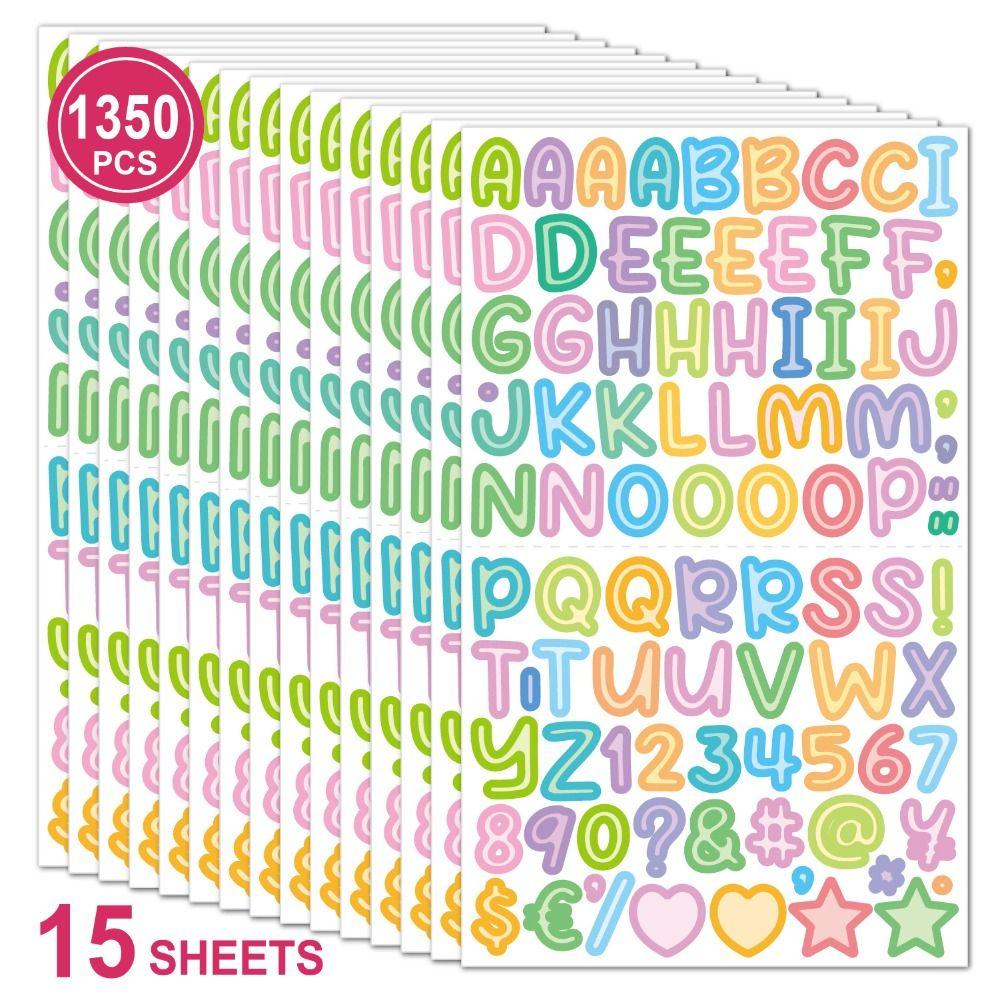 

0,5 дюйма наклейка с мультяшной буквой, 26 букв, цифр, 26 букв, цифр, наклейки, альбом, скрапбукинг Colored Border