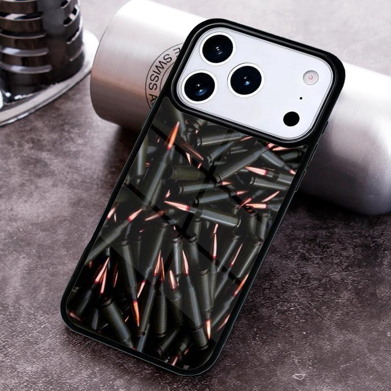 Military Gun Bullets Collage Phone Case for iPhone 17 16 15 Pro Max Air 14 13 12 11 Plus Shockproof Capa Cover