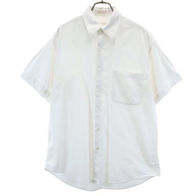 PERRY ELLIS Short Sleeve Corduroy Shirt S White Men's Used