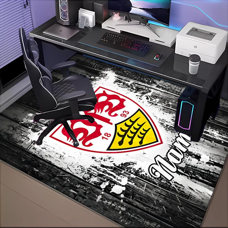 Custom Name Stuttgart Crest Art Rug Game Carpet, Floor Mat for Bedroom Living Room Entryway Rug, Home Decor Idea Gift for Christmas birthday