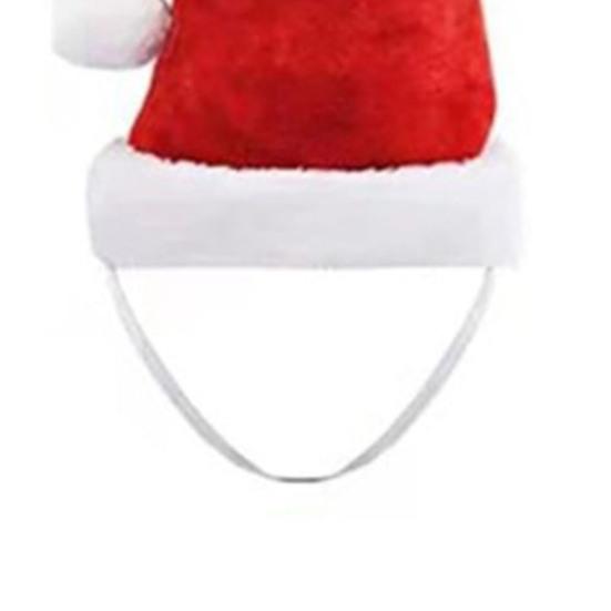 Pet Santa Hat Red Fleece Santa Claus Hat Dog Cat Dress-up Costume for Puppy Kitten Small Cats Dogs Holiday Cosplay Accessory