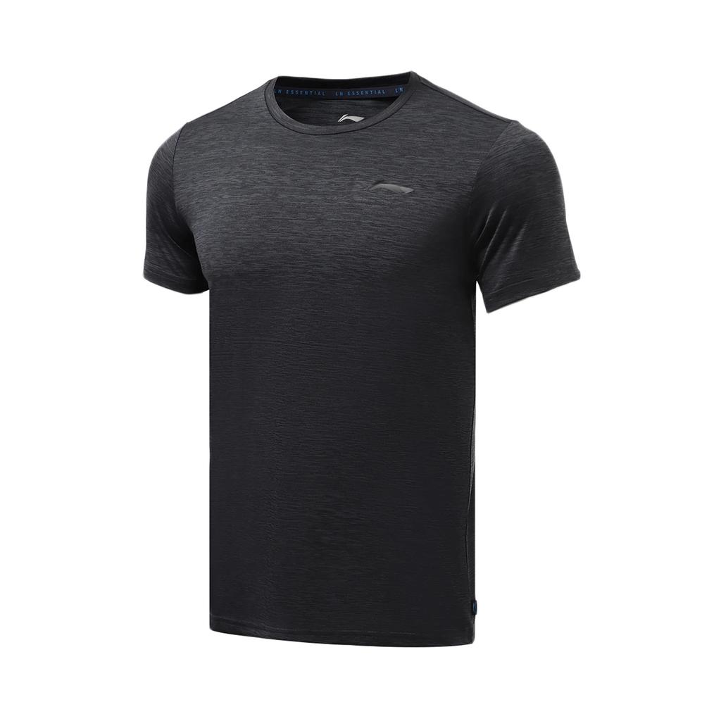 Li-Ning Minimalist Versatile Comfortable Round Neck Sports Short Sleeve T-Shirt Men Tops Mixed-Ink-Gray ATSR293-5