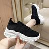 Fashion Women's White Sneakers 2025 New Fly Weave Mesh Breathable Lace Up Sports Shoes Fashion Height Increase Comfortable Casual Shoes