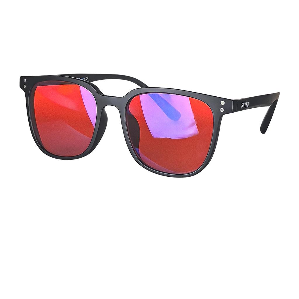 SHINU Red Lens Blue Light Blocking Glasses for Better Sleep Anti Fatigue Computer Glasses TR90 Frame Y2k Style