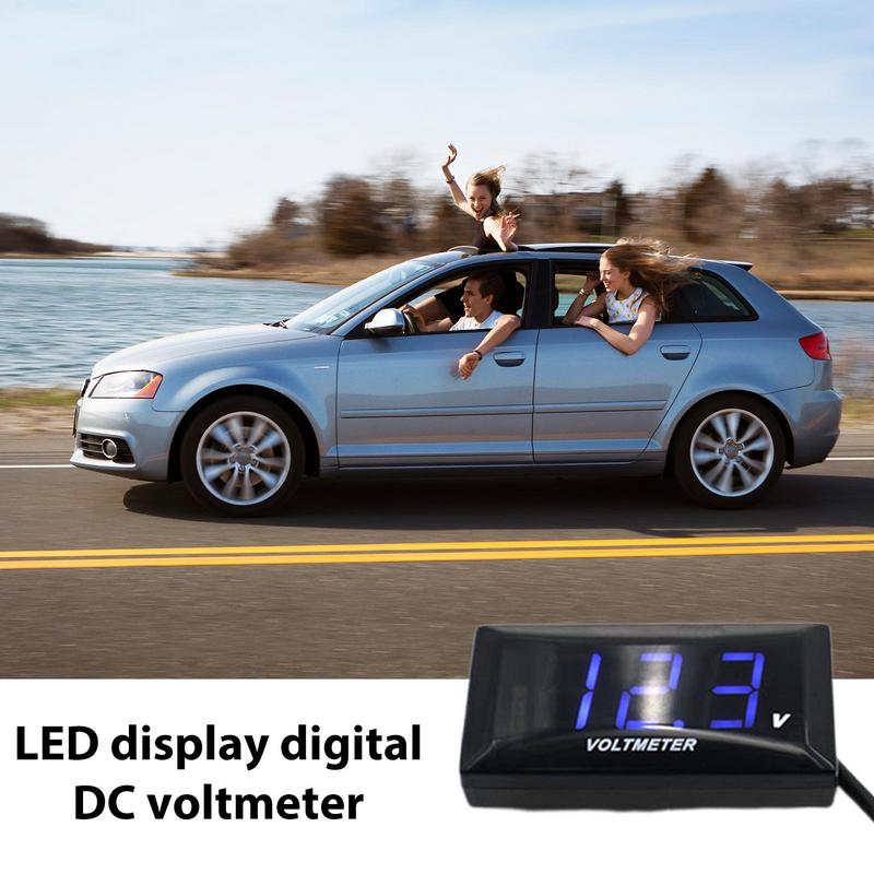 Battery Voltage Meter Voltmeter Digital DC 12-150V LED Motorcycle Display Screen Waterproof Square Panel Car Battery Voltage