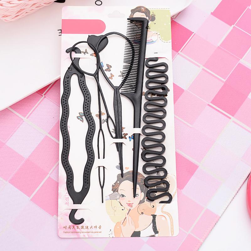 

6Pcs/Set Hairstyle Braiding Tools Pull-Through Hair Needle Hair Dispenser Disk чёрный