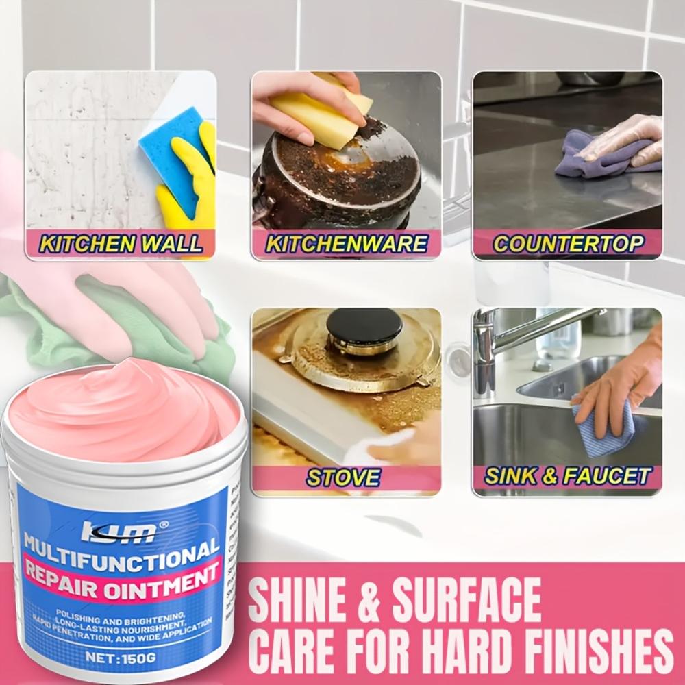 KM Multi-Purpose Pink Care Cream – Gentle Formula for Metal & Ceramic Surfaces, Long-Lasting Scent, Ideal for Tiles, Sinks, Bath