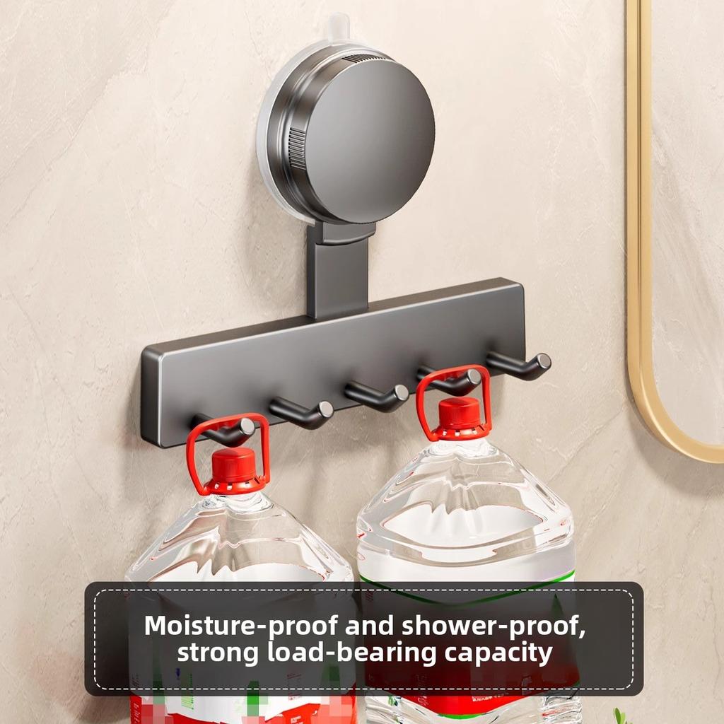Strong Load-Bearing No Punching Suction Cup Hook Bathroom Wall Mounted Door Hanging Clothes Rack Clothes and Towel Racks