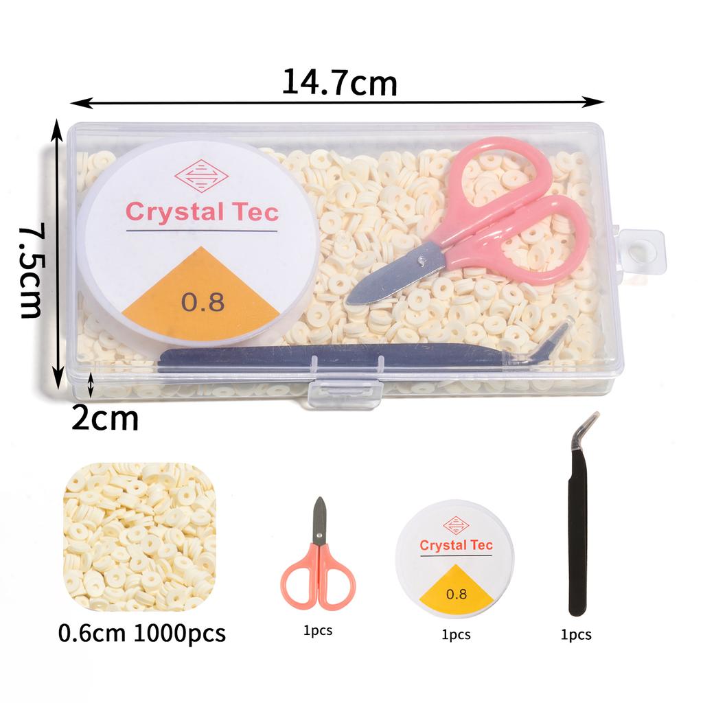 1000pcs/box Multi-color Polymer Clay Beads Clay Beads Slices, Polymer Clay Spacer Bead Chips Beads For Jewelry Making DIY Handmade Accessories