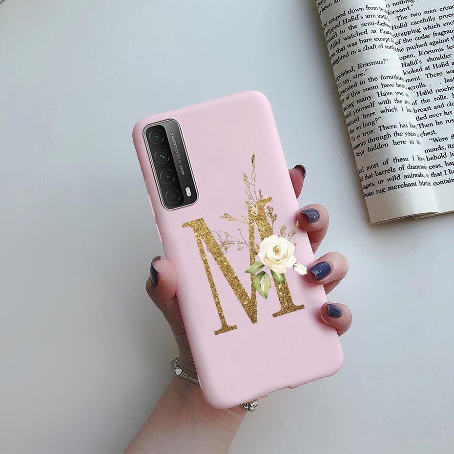 Fashion Flower Letters Shockproof Case For Huawei P Smart 2021 TPU Soft Cover For Huawei Y7A 2020 Y 7A Y7 A Phone Cases 6.67"