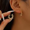 Bohemian Gold Color Flower Hollow Hoop Earrings for Women Fashion Metal Sun Ear Buckle Earrings Beach Vacation Charms Jewelry