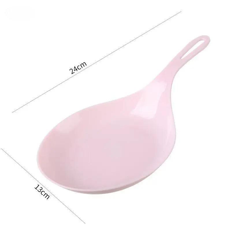 

Eating Broadcast Same Large Spoon White Internet Celebrity Tableware Handheld Disc Dish Handle Pick Up The Dishes розовый