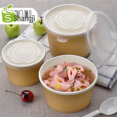 Shanghai Kraft Paper Bowl Disposable Takeaway Meal Box with Lid