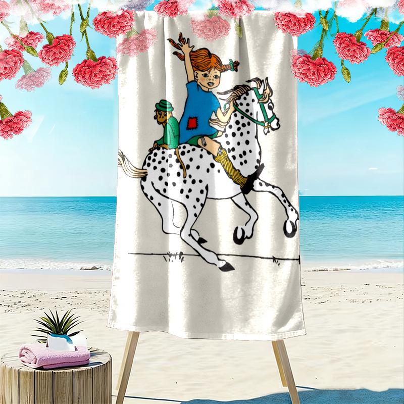 Pippi Handtuch, Großes Weiches Schnelltrocknendes Handtuch für Strand Camping Schwimmen