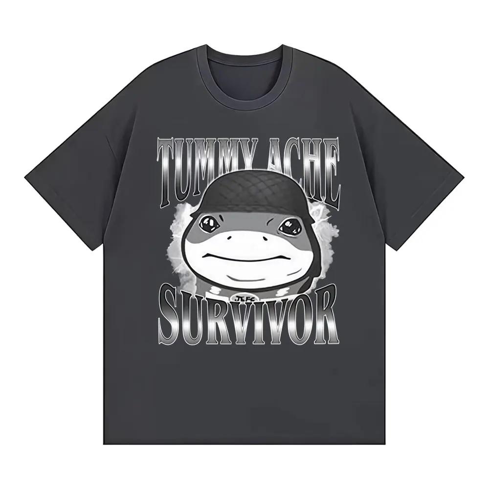 

Funn Tummy Ache Survivor Jeff The Land Shark Helmet Meme T Shirts Men Women Humor Vintage Short Sleeve Oversized T-shirt 3XL
