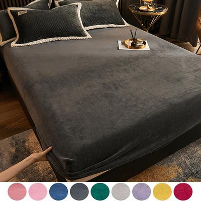2024 Winter Warm Solide Flanell Gummiband Spannbettlaken Matratzenschoner Abdeckung Super Weiche Gemütliche King Size Doppelbett Bettwäsche