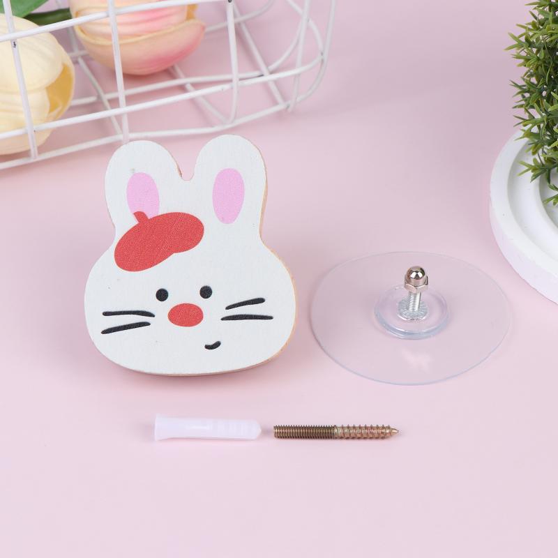 Cute Animal Wooden Hook Cartoon Wall Mount Hanging Hook Decorative Towel Holder Hook For Nursery Bedroom Home Wall Decoration