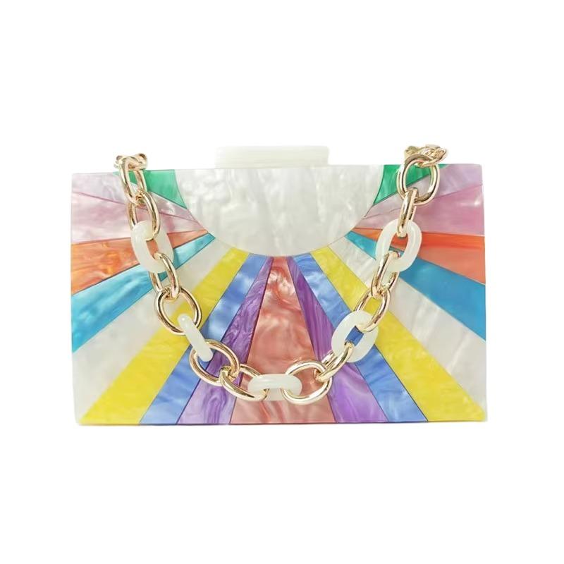 Wallets For Women Handbags Trends Shell Patchwork Clutch Purse Promotion Acrylic Evening Bag Shoulder Crossbody Wedding Banquet