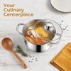 Stainless Steel Double Bottom Soup Pot with Lid Induction Cooker Pot  General Use