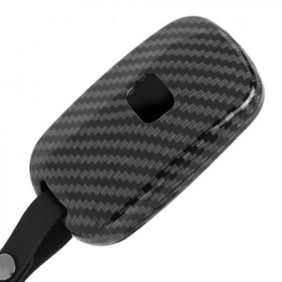 Carbon Fiber Hard ABS Remote Key Case Cover+Keychain For Honda Civic HRV CRV
