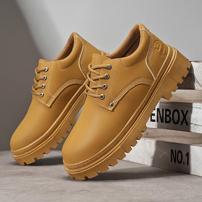 2025 Autumn New Men's Shoes British Style Tooling Shoes Men's Casual Leather Shoes Fashion Trend Platform Single Shoes