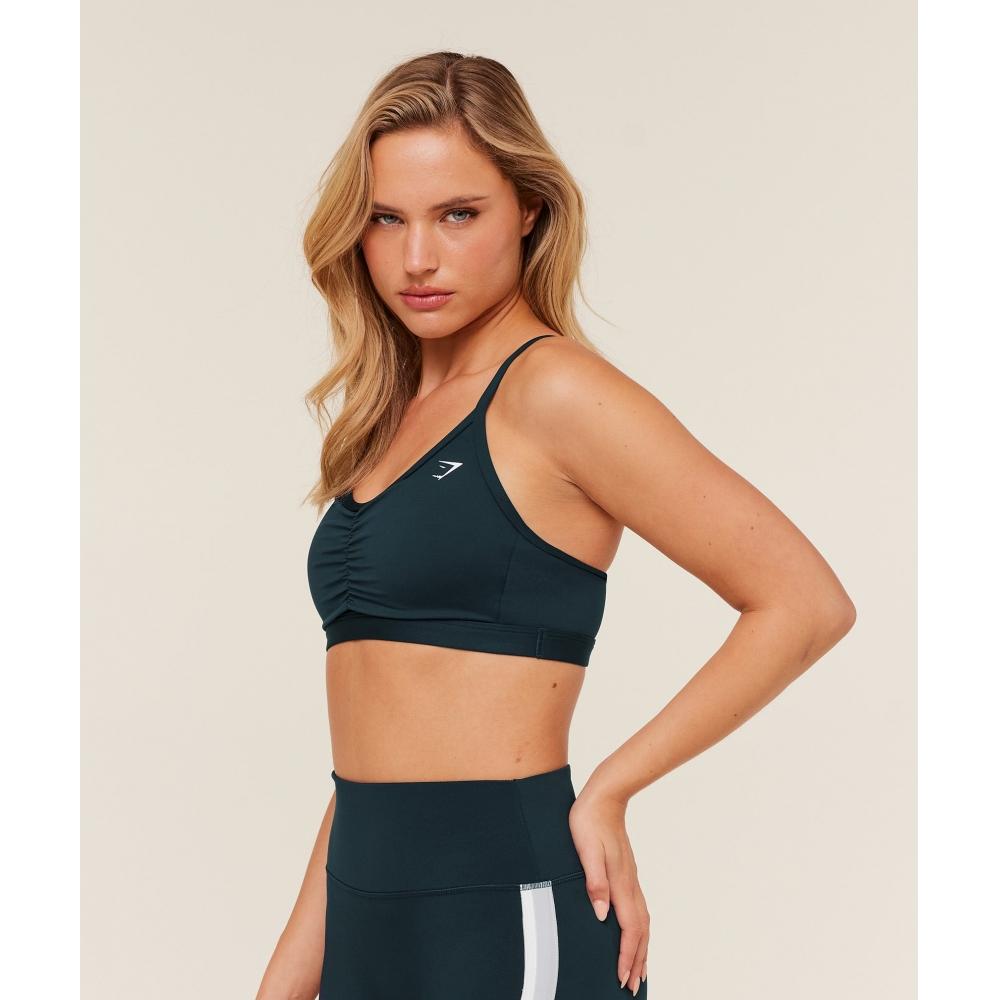 Gymshark Ruched Sports Bra Deep Petrol Blue B2a7a Udrl