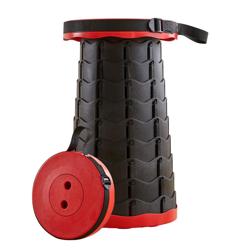 Portable Folding Telescopic Stool Lightweight Plastic Subway Queuing Chair and Outdoor Camping Fishing with Carry Bag