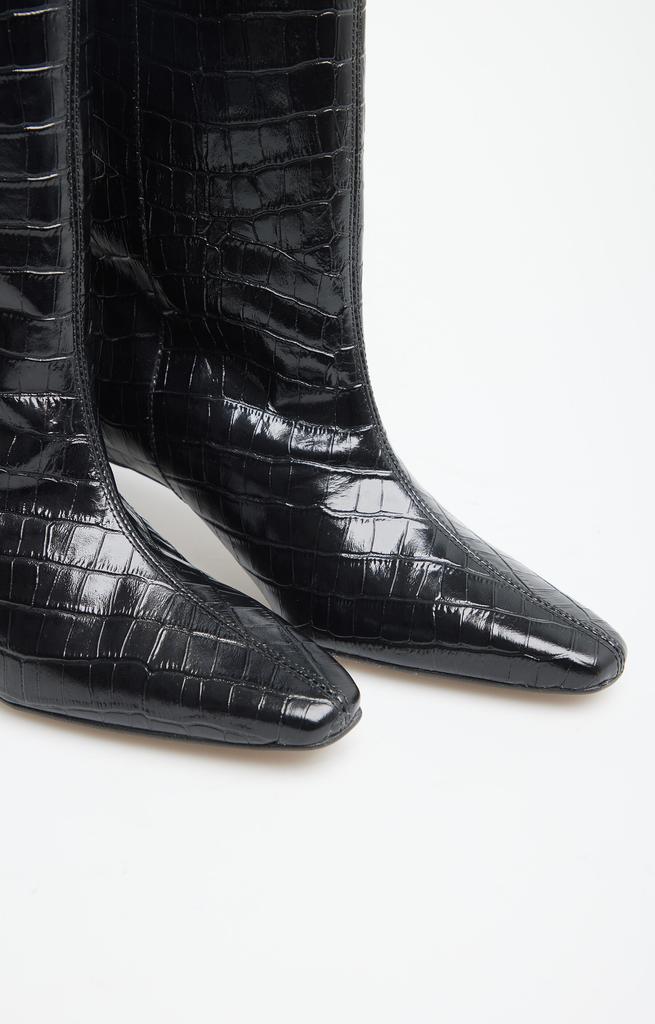 Leather High-Heeled Boots 37