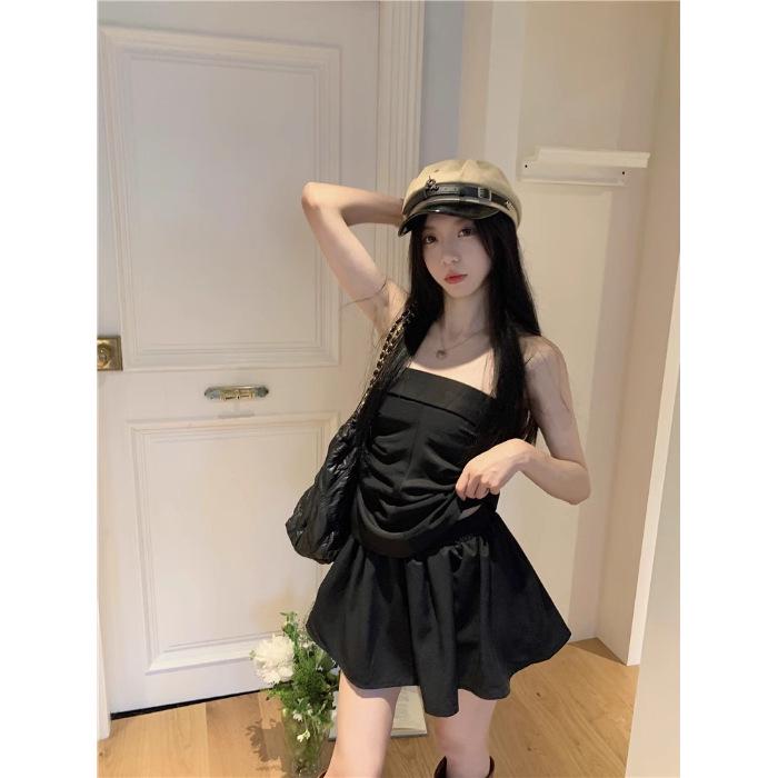 Sweet & Spicy One-Shoulder Bandeau Top and High-Waisted Skirt Set - Women s Summer 2026 Fashion S