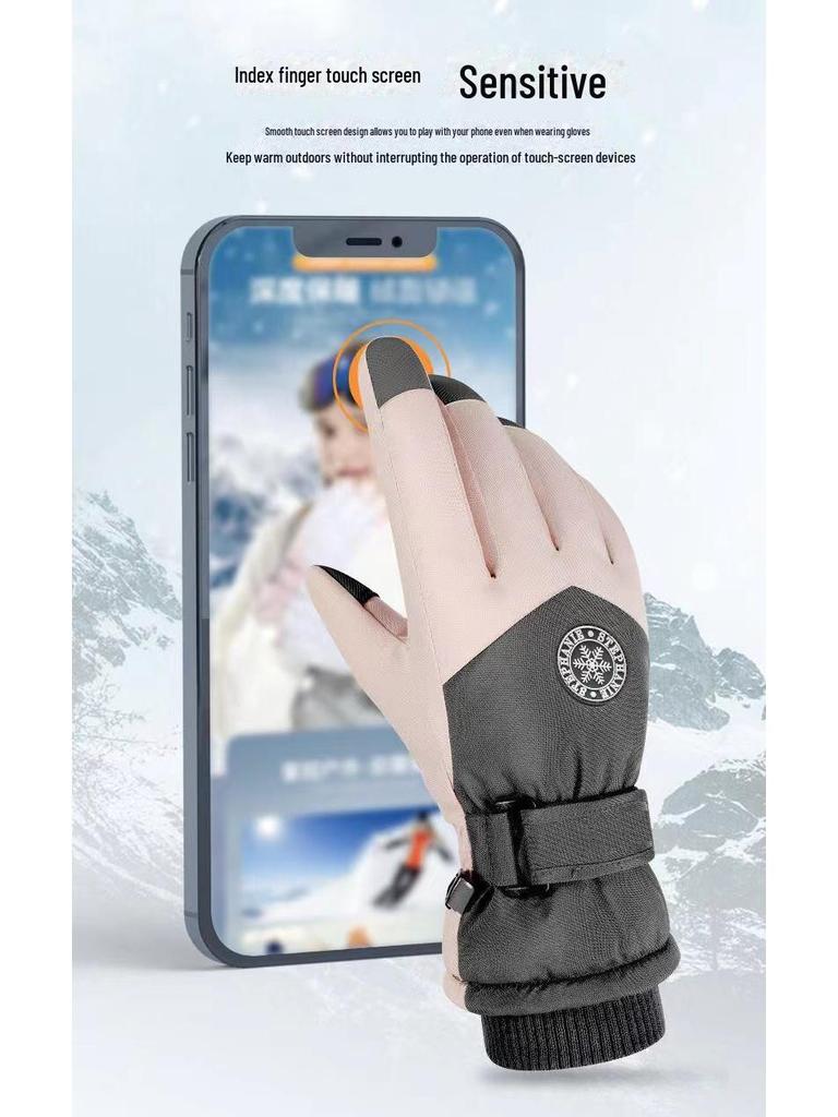 USB Heated Touch Screen Ski Gloves for Winter Outdoor Cycling
