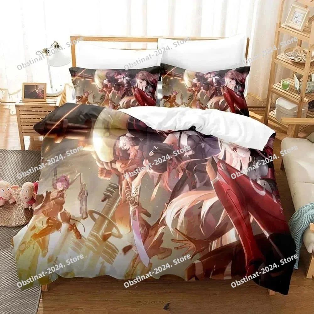3D Game Tower of Fantasy Anime Bedding Set Printed Bed Set With Pillowcase Bed Duvet Cover Single Double Queen Super King Size