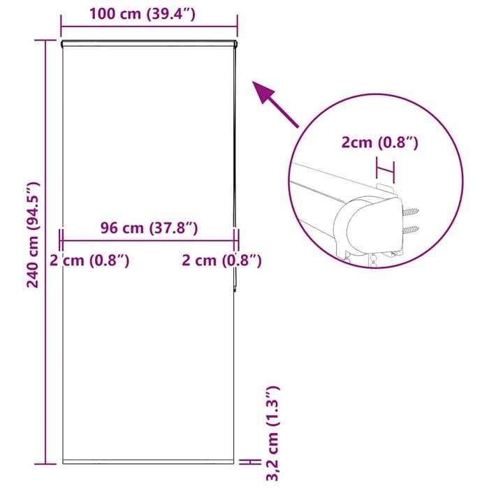 VidaXL Store enrouleur de douche avec cassette largeur du tissu 96 cm, store de douche, store enrouleur de rideau de douche, 4014990