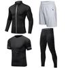 Men's Quick-Dry Reflective Running & Fitness Suit - 4-Piece Set