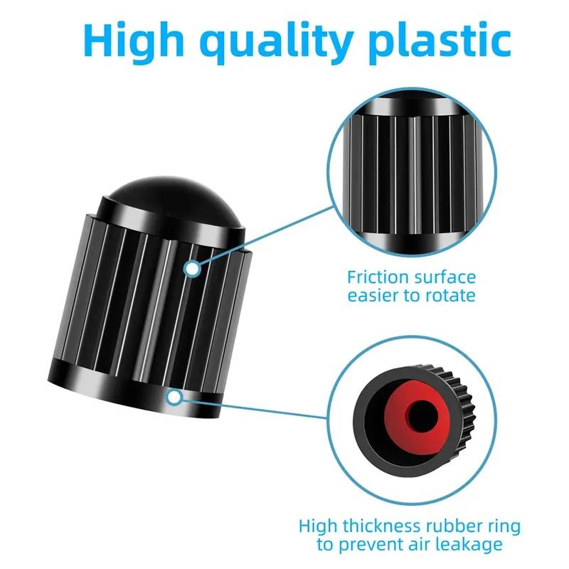 Tyre Valve Dust Caps Valve Stem Covers Plastic Tire Caps With O Rubber Ring For Car, Motorbike, Trucks, Bicycle Airtight Seal