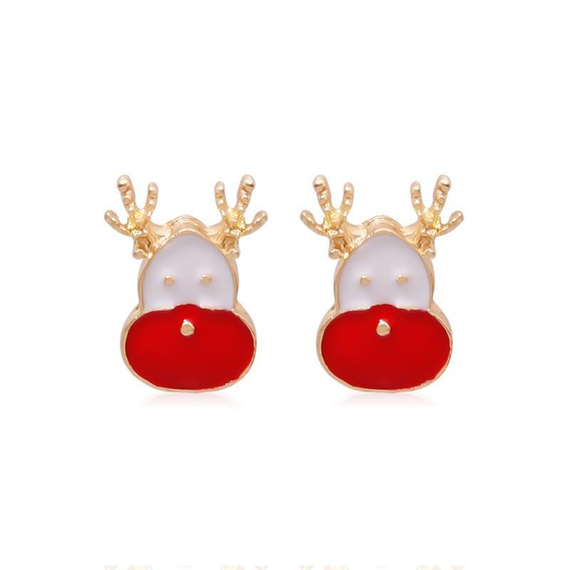 Christmas Santa Snowflake Earrings Cane Candy Bells Elk Earrings Christmas Hat Earrings