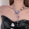 Retro Irregular Beaded Necklace With Butterfly Charm Jewelry Suitable For Daily Outfits