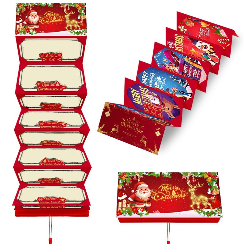 Santa Claus Folding Card Envelope 10Card Positions Christmas Decorations  Party Gifts