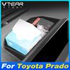 Vtear Car Rubber Navigation Screen Rear Storage Box Cover Mat Interior Parts For Toyota Land Cruiser 250 Prado LC250 2024-2025