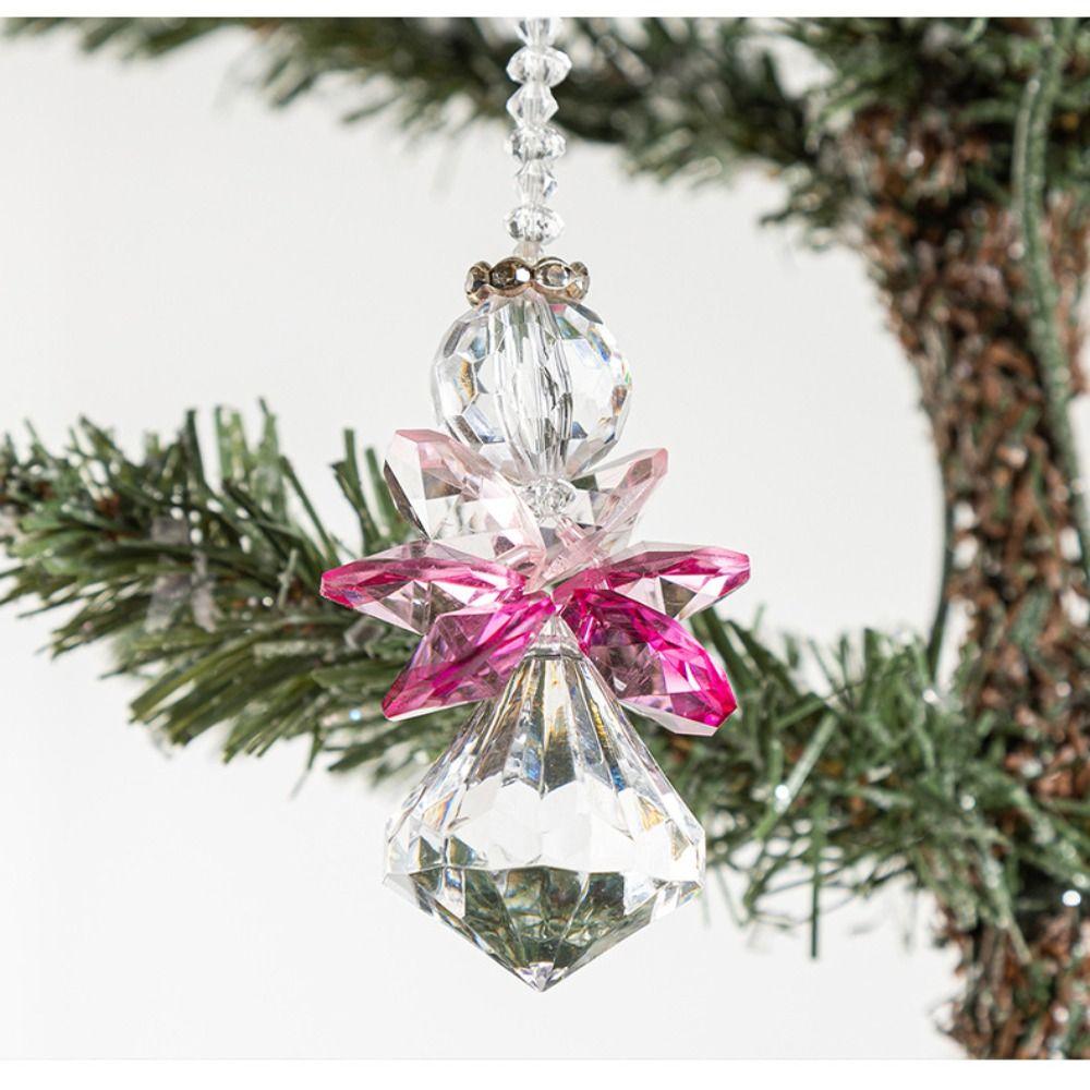 

Pink Dress Up Christmas Ornament Home Decoration Diamond Necklace Christmas Pendant Christmas