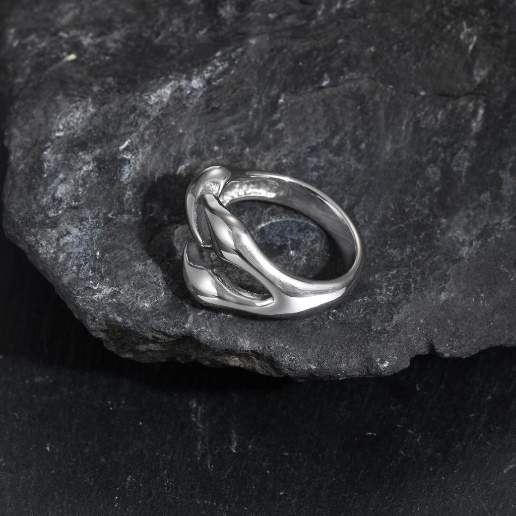 Rock Punk Claw Ring for Men Boys,Waterproof Stainless Steel Dinosaur Claw Ring,Causal Jewelry Halloween Gift