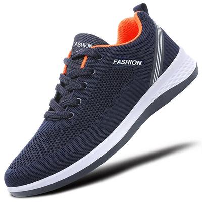 Zapatos Transpirables de Primavera y Verano para Hombre Malla Ligeros Casuales Cómodos Suela Suave Planos Cordones Zapatillas Tejidas Hombre