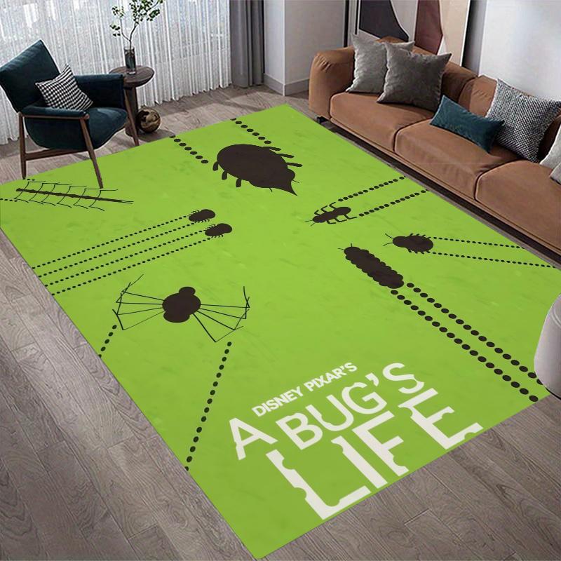 A Bug's Life Home Sofa Decoration for Living Room & Bedroom, Non‑Slip Play Flannel Floor Mat for Game Room