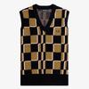 Fred Perry [Sharp] Glitch Checkerboard Vest - Shaded Stone/Navy Afpm2336513-R83