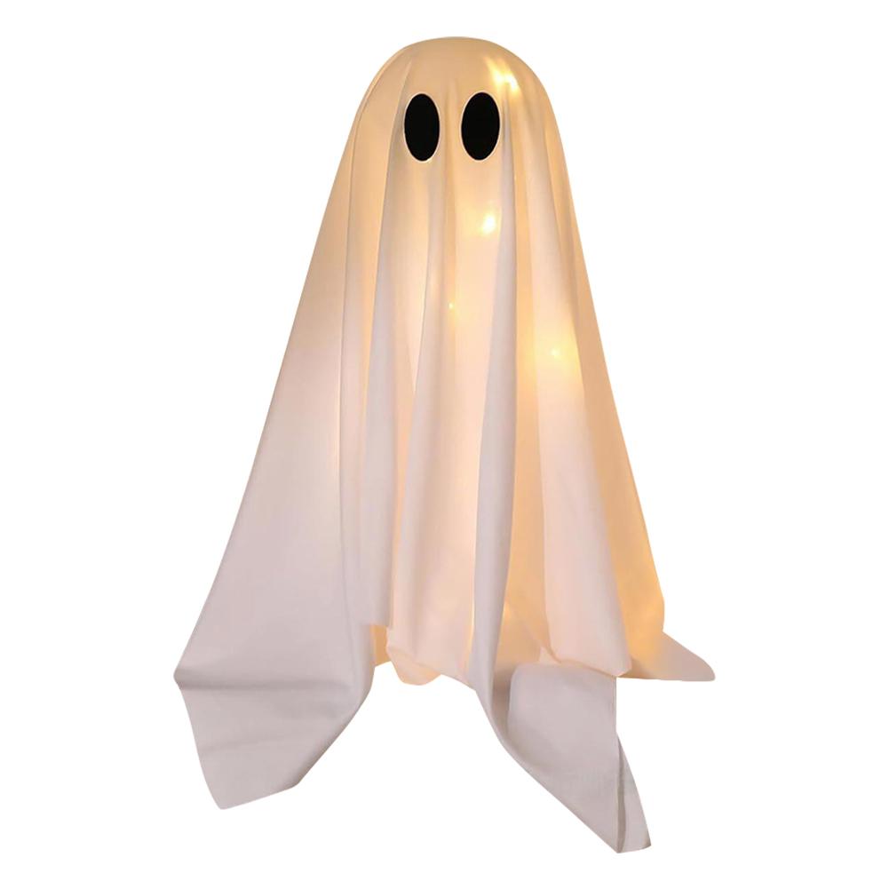 2 Packs Halloween Decoration Ghost Decor with String Lights Battery Operated for Indoor Party Home Table Room Fireplace Decor