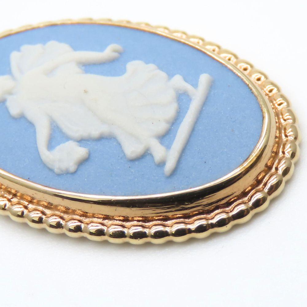 Used Wedgwood Necklace metal 3.8g gold blue plating