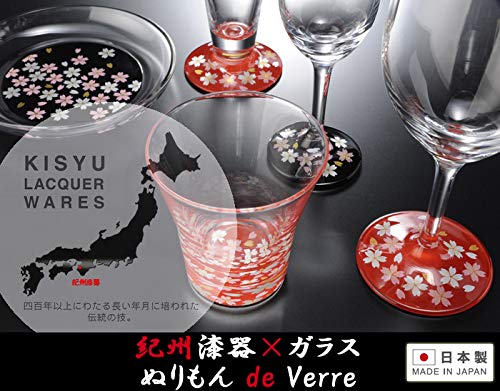 Nakanishi Kogei Nurimon De Verre Wine Glasses, Maki-e Design, Manyo Crane, Pair Set, 0770043
