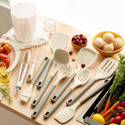 Silicone Cookware 11 Pieces Set of Non-stick Spatula Set Spatula Kitchen Cooking Kitchenware Storage Bucket