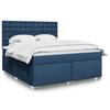Exclusive House - Slatted Bed Base with Blue Mattress 180x200 Cm Fabric