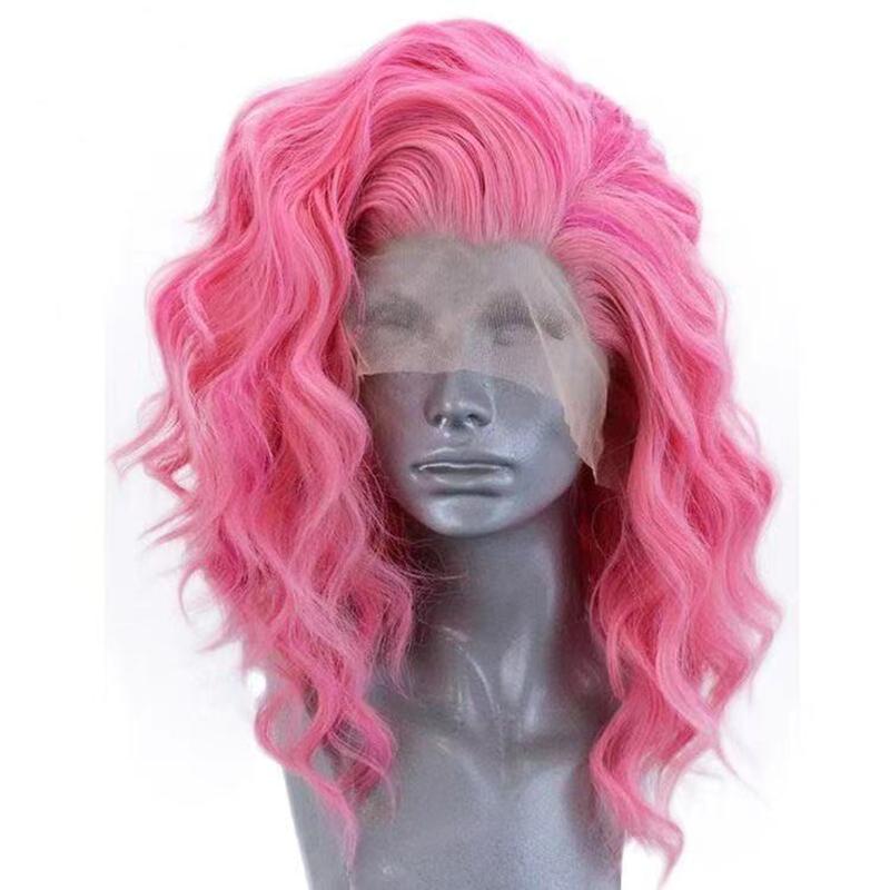 AIMEYA Synthetic Lace Front Wigs Short Bob Wig for Women Platinum Blonde Synthetic Lace Wig Blue Ombre Pink Short BOB Wig