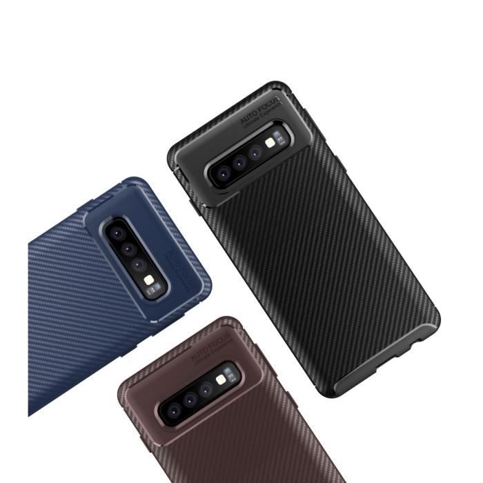 Case for Your Samsung Galaxy S10 In Drop-resistant Carbon Fiber TPU Black